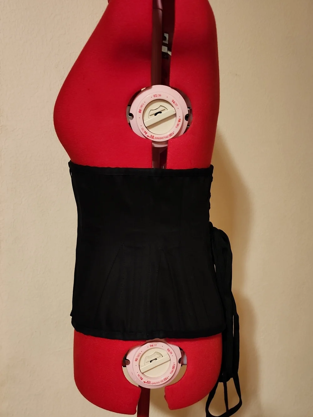 Corset Story Black Canvas Underbust Corset – Front Zip & Lace Back – Size 30